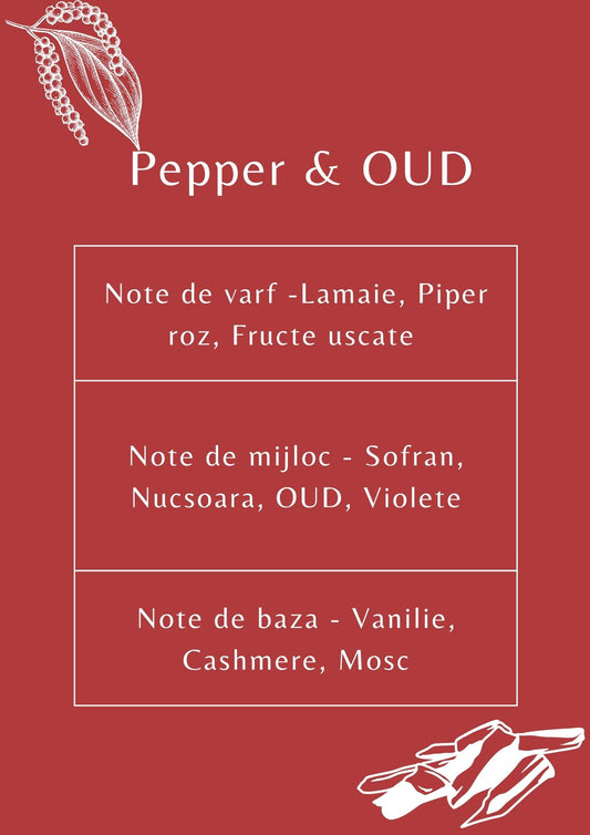 ulei parfumat lumanari piper pepper oud wax melts ceara soia lumanari handmade