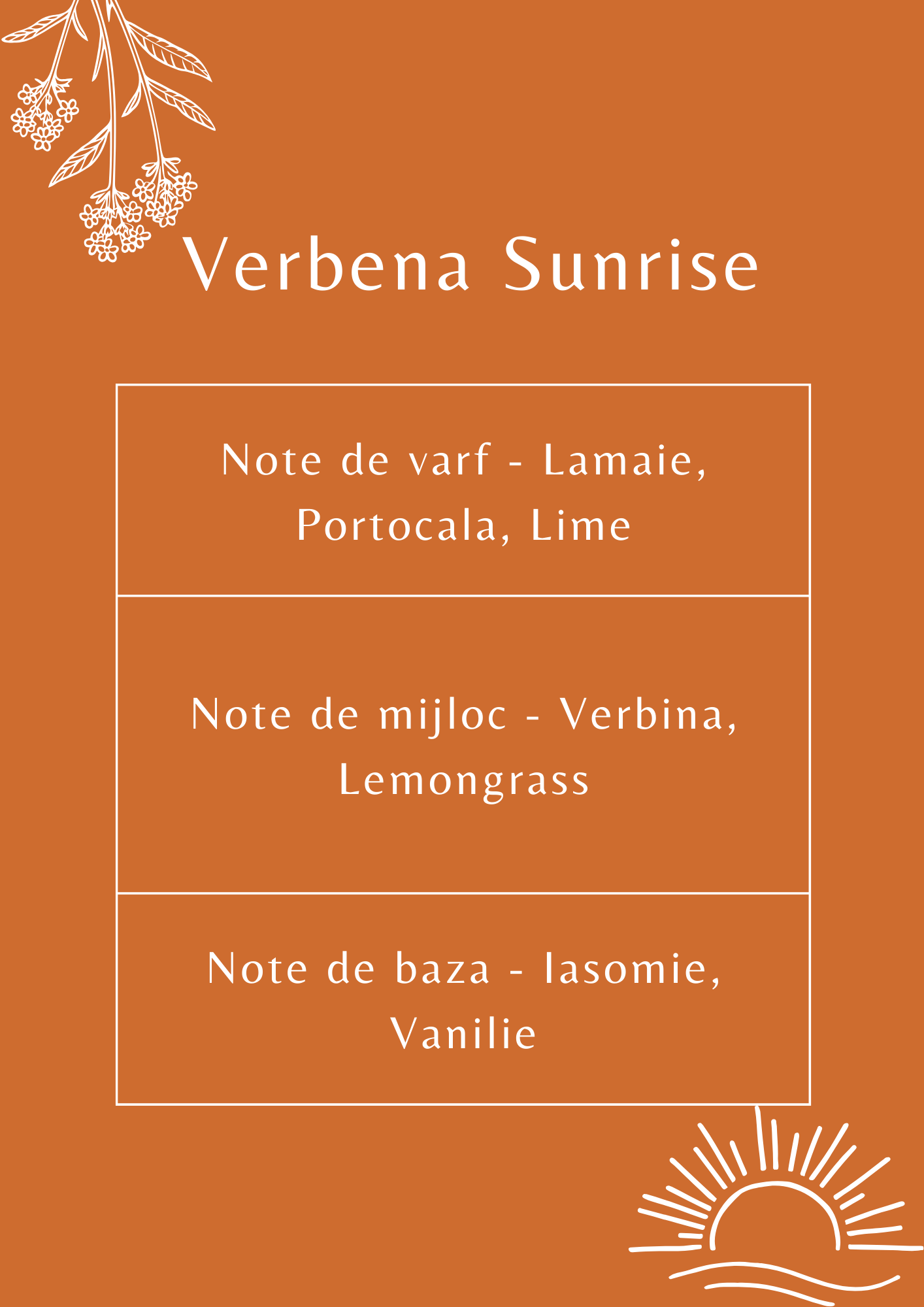 Verbena Sunrise ulei parfumat parfumant lămâie portocala verbina, lemongrass pentru vara lumânări parfumat flori floral parfum
