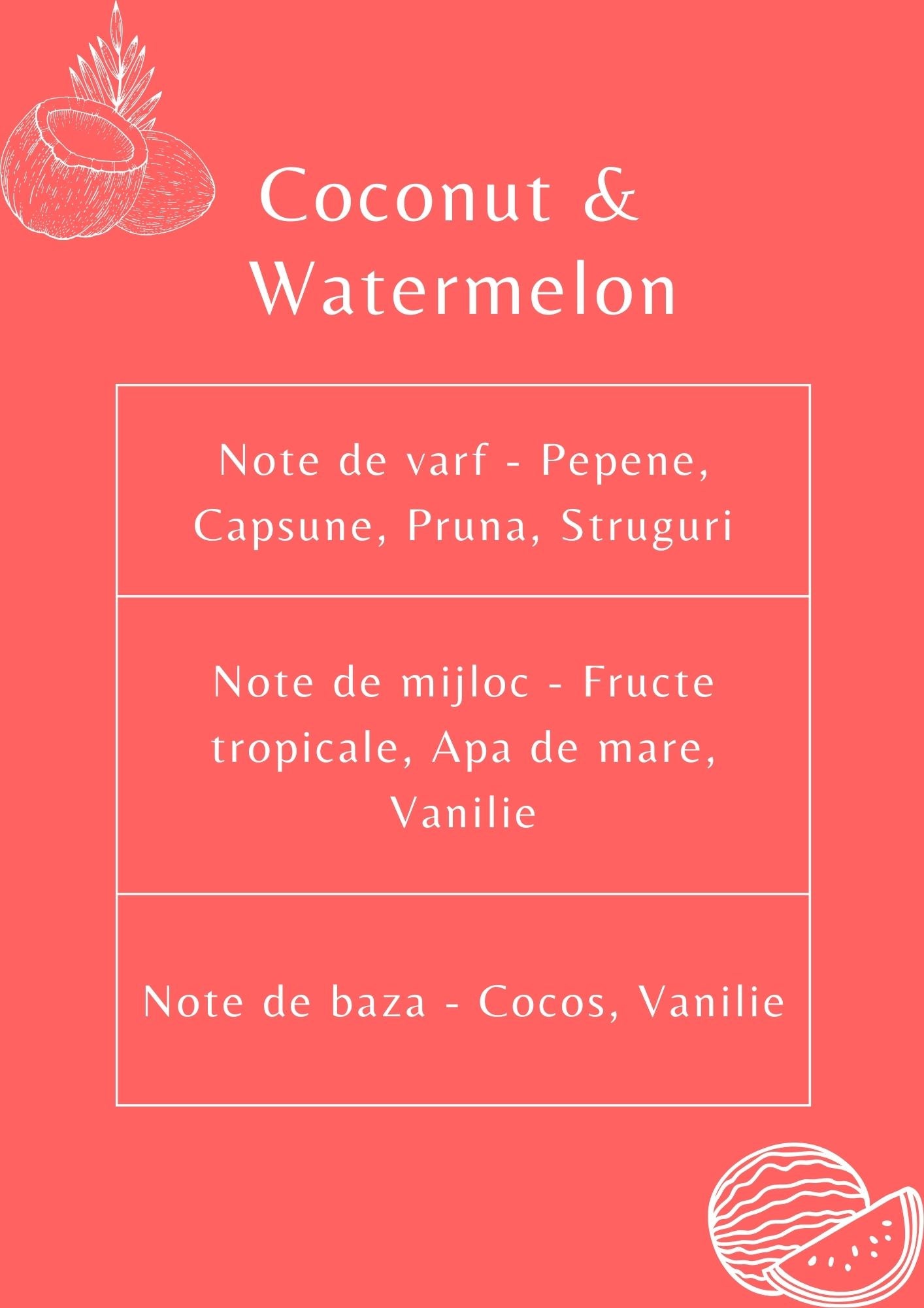 coconut watermelon cocos pepene rosu